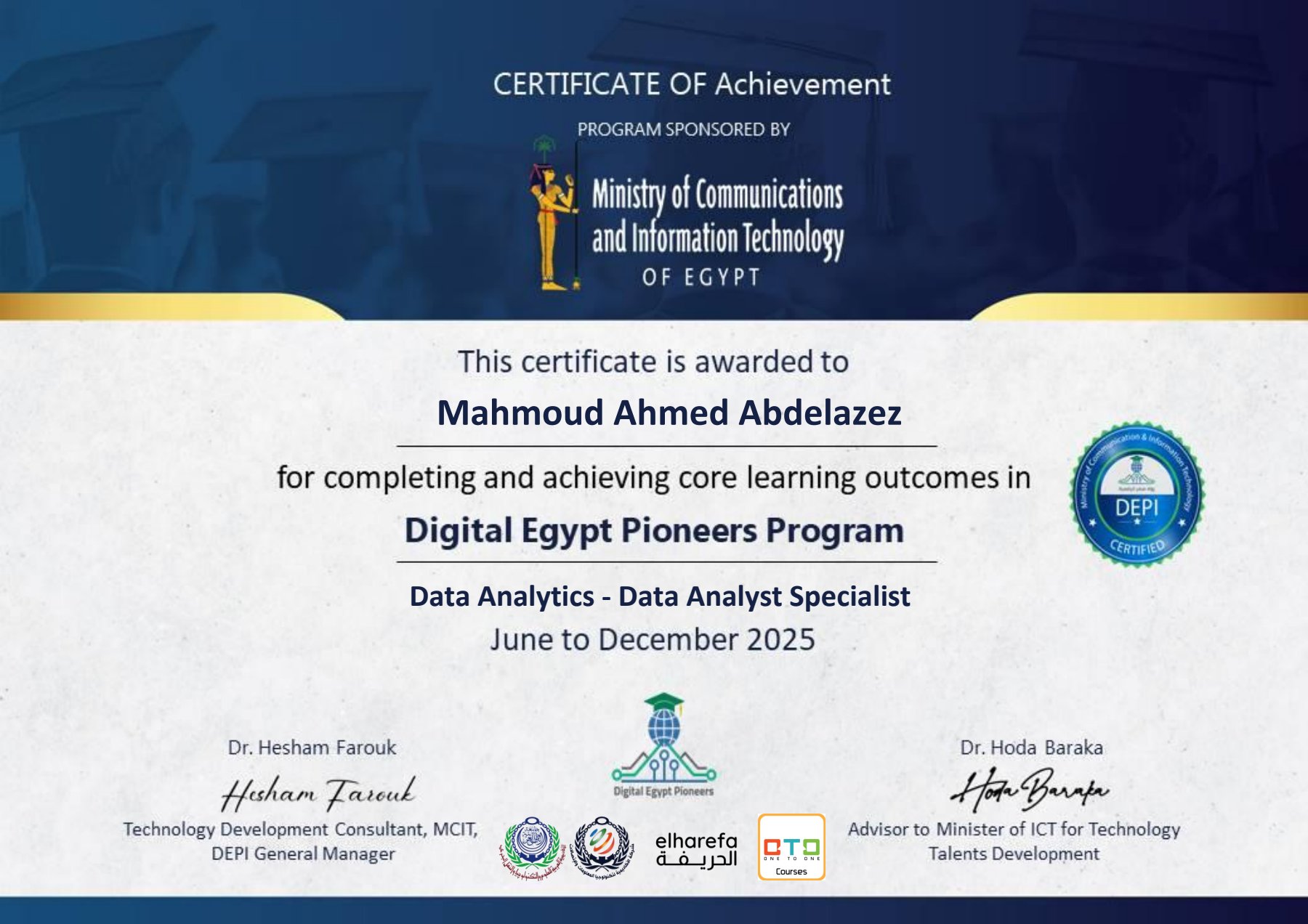 DEPI Certificate
